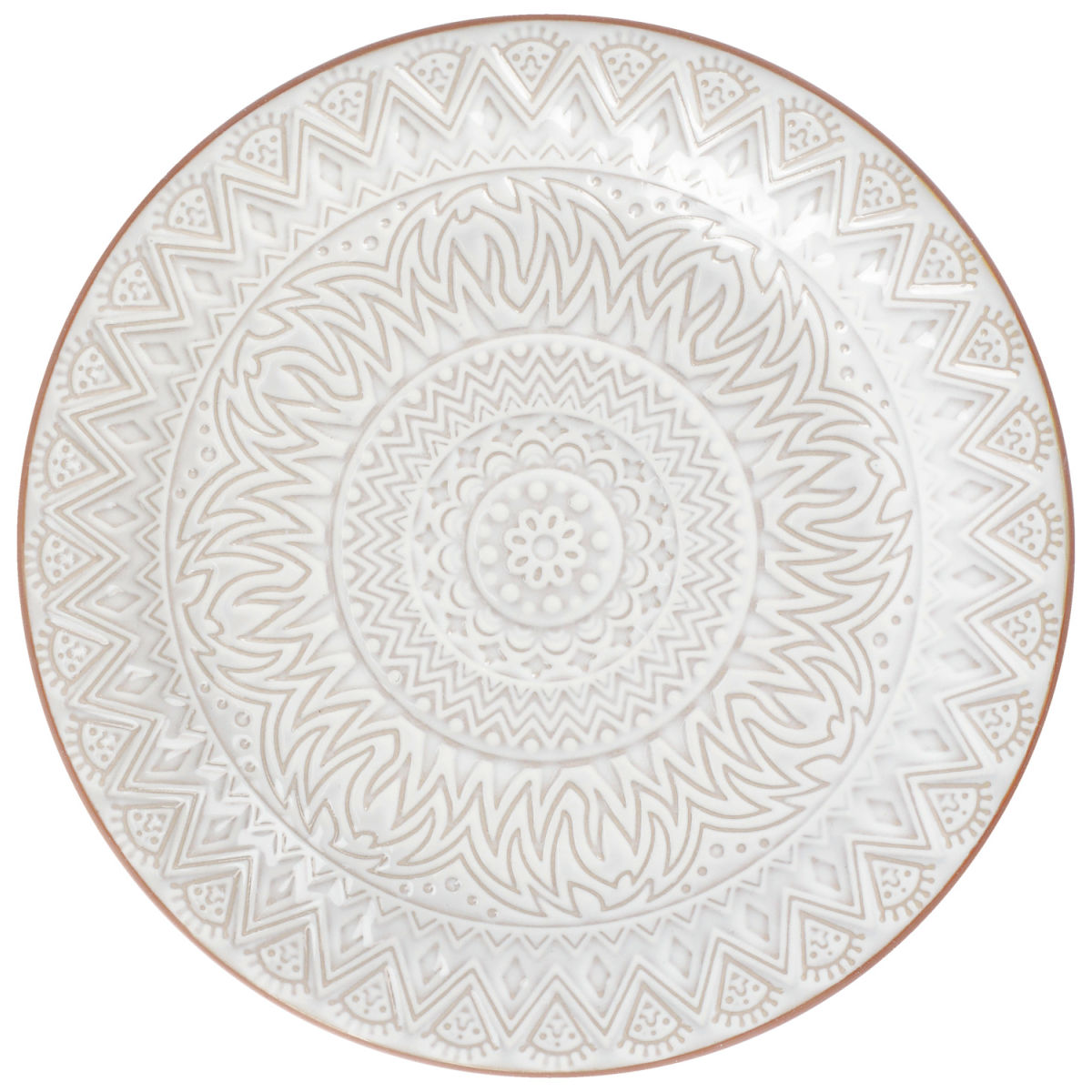 PULSIVA Teller Indie flach 21x2.5 cm (ØxH); weiß; rund; 4 Stück / Pack