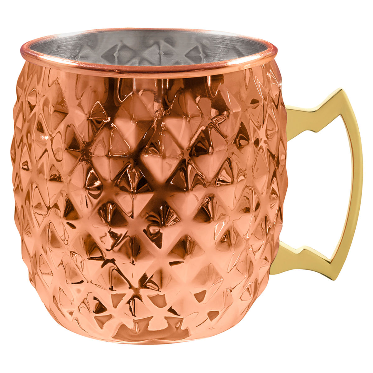 Bicchiere Moscow Mule  Bolton diamante Fuchs Gastronomiebedarf; 550ml, 8.6x10 cm (ØxH); rame/oro/argento