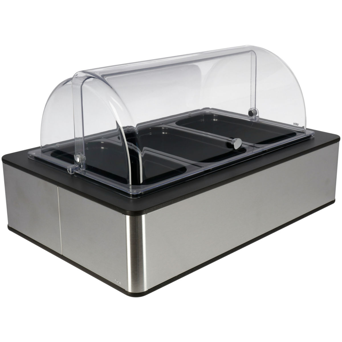 Vetrina Fundale alta, 10 cm, 3x GN 1/3, in melamina VEGA; GN 1/1, 63x42.5x33.9 cm (LxLxH); acciaio inox/antracite/nero/trasparente; rettangolare