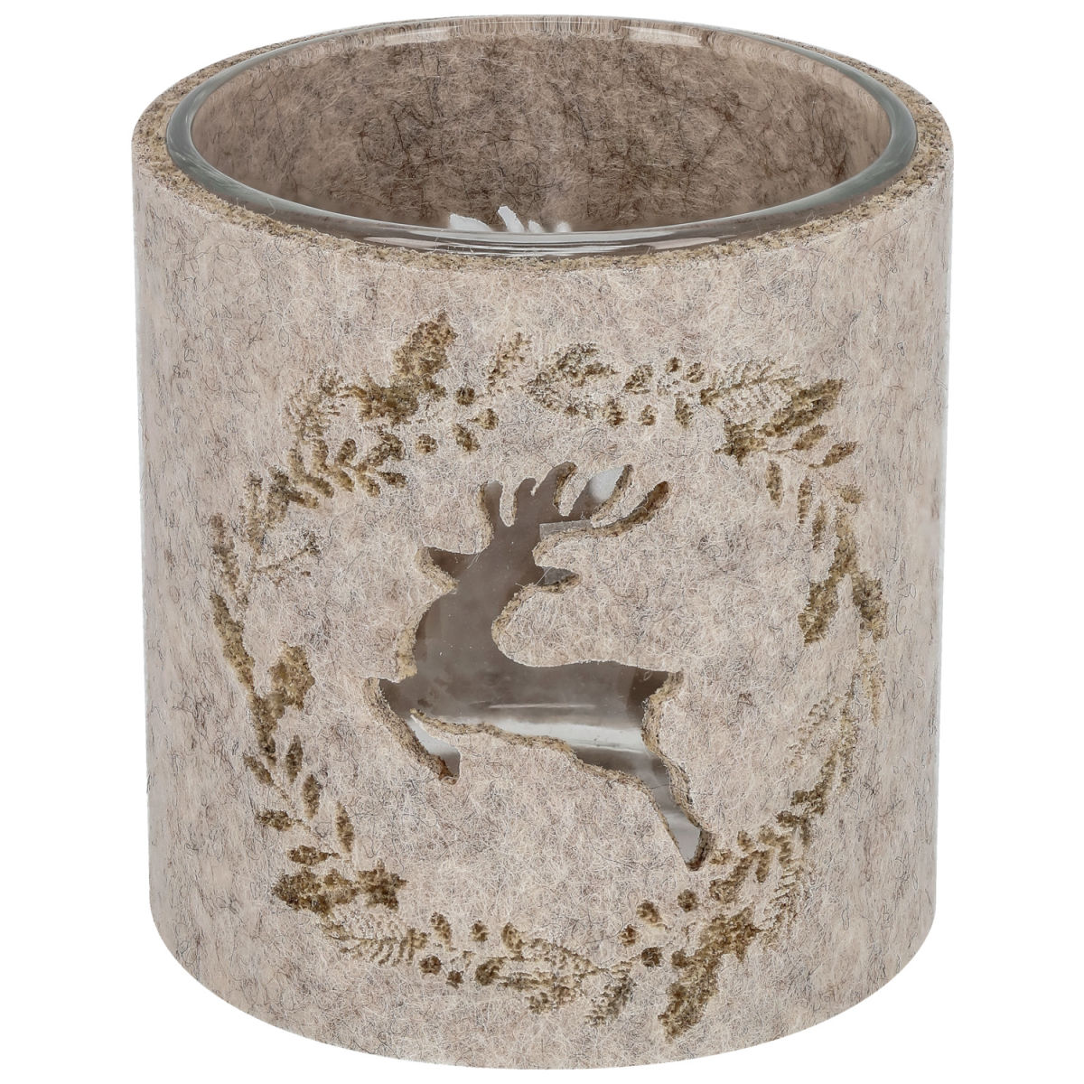 Portalumini tealight Albana; 7x7x8 cm (LxLxH); naturale