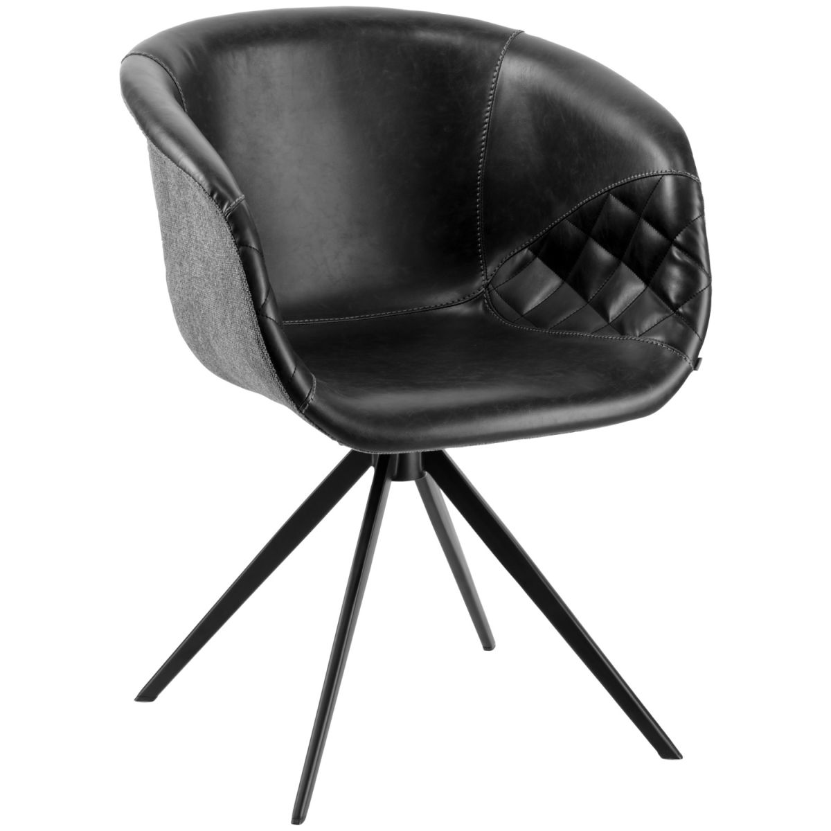 Sedia Yankee VEGA; 61x60x80 cm (LxPxH); seduta nero/grigio chiaro, struttura nero