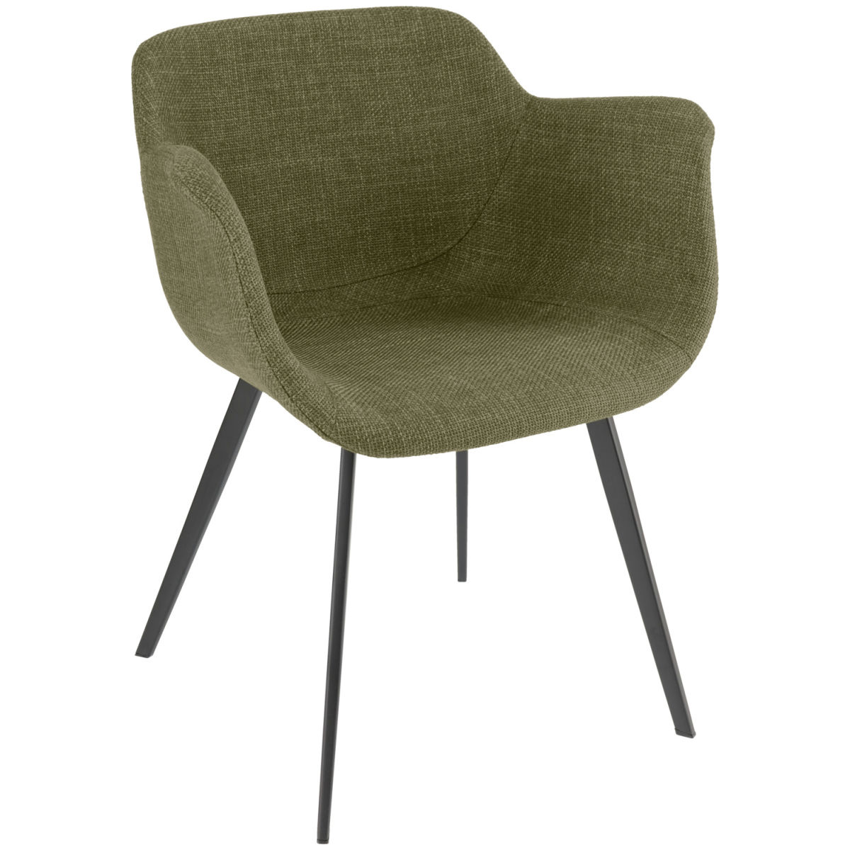 VEGA Armlehnstuhl Limea 64x58x76 cm (BxTxH); Sitz oliv, Gestell schwarz; 2 Stück / Pack