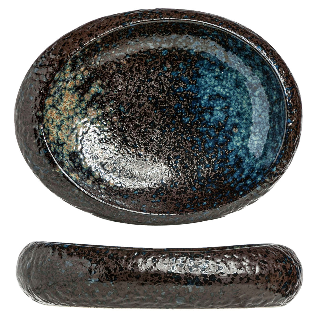 Cosy & Trendy Schale Black yoru oval 400 ml, 23x17.5x5.5 cm (LxBxH); schwarz/blau