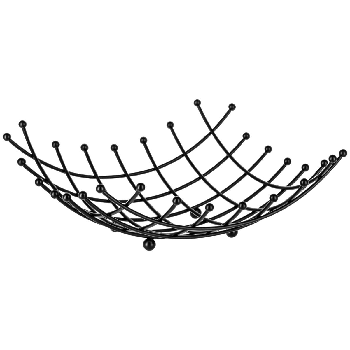 Cestino da frutta Mahler verniciato a polvere PULSIVA; 26x26x10 cm (LxLxH); nero; quadrata