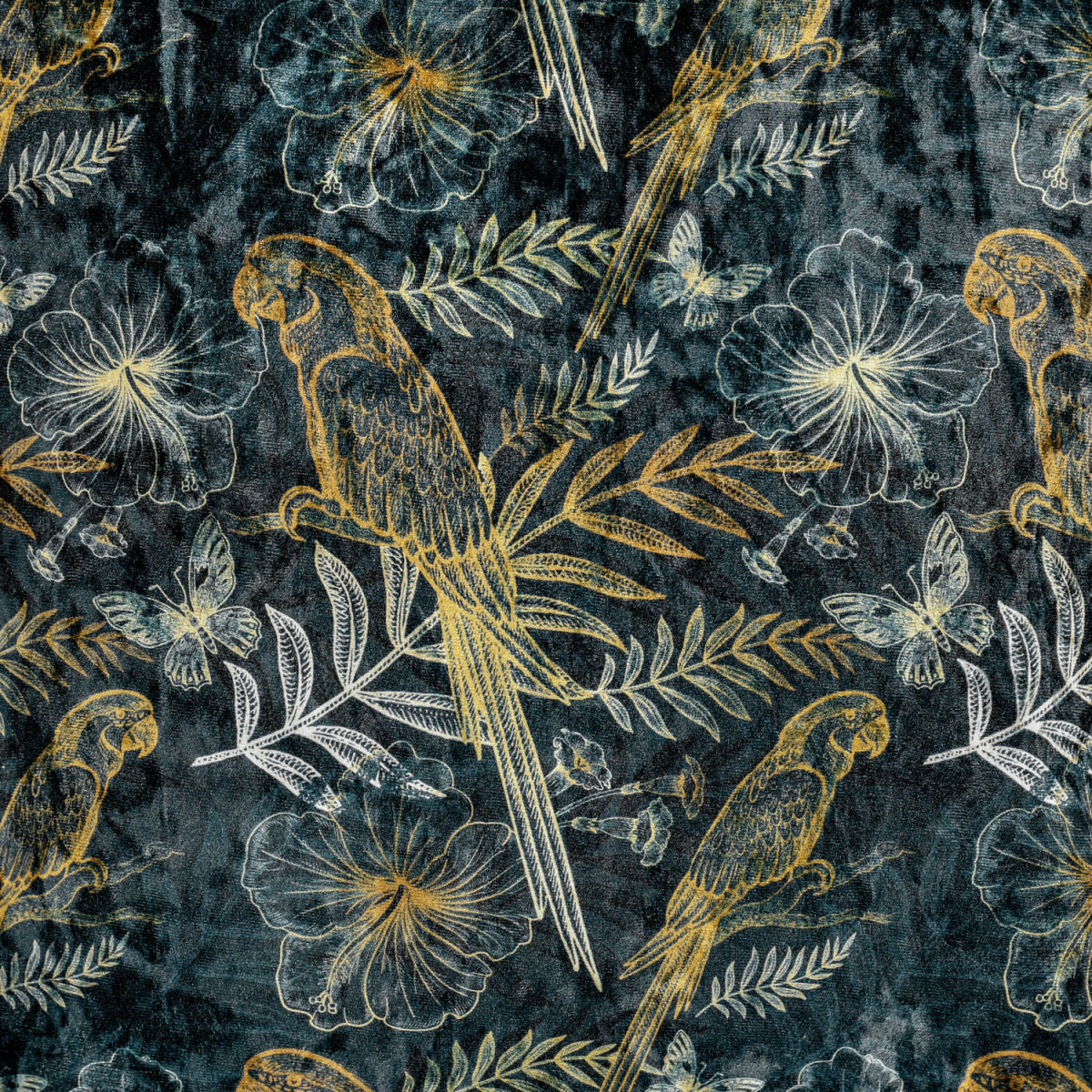 Tessuto al metro Floral VEGA; 140 cm (L); blu