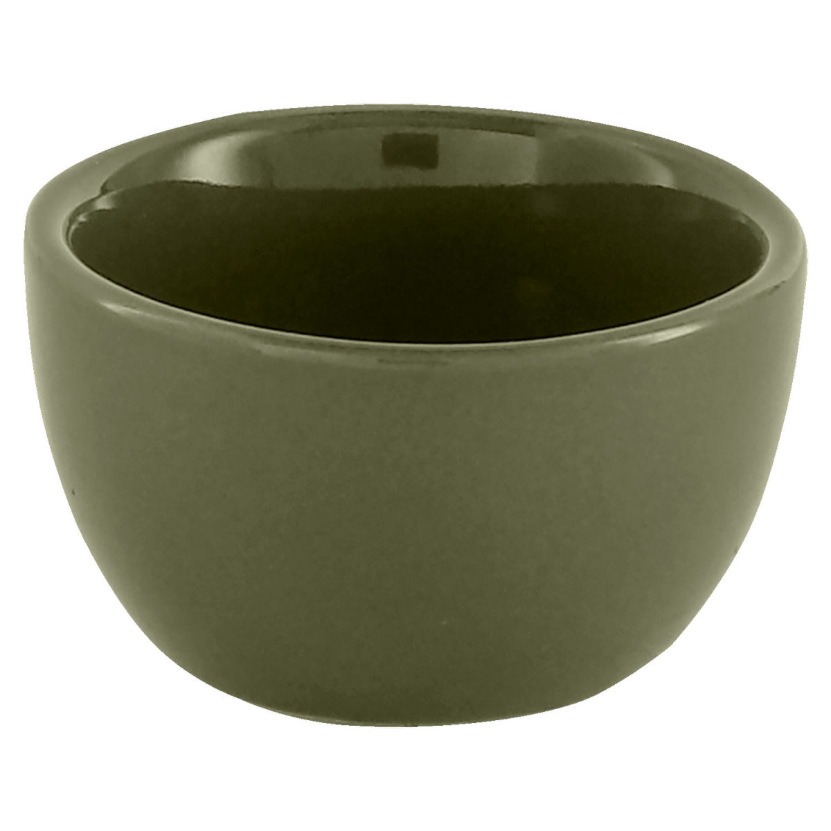 Mini ciotolina Sakè VEGA; 30ml, 5x3 cm (ØxH); verde oliva; rotonda; 12 pz. / confezione