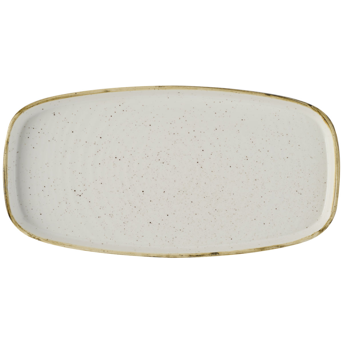 Fuente Stonecast Barley White Con borde inclinado Churchill; 30x15.4x2 cm (LgxAnxAt); blanco/marrón; rectangular; 6 pz. / Paquete