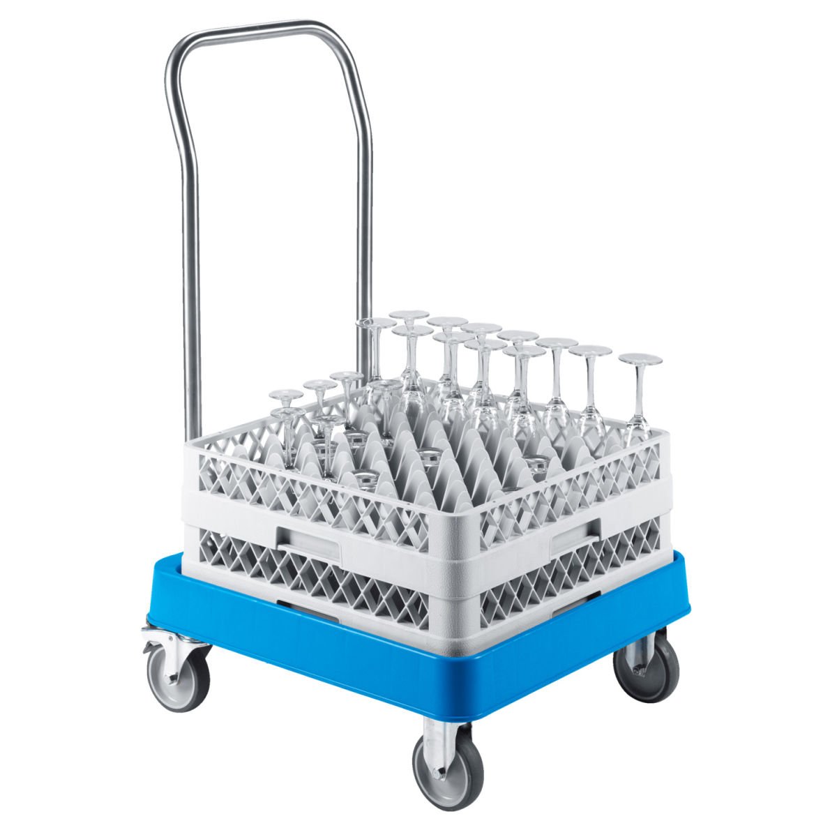 Carrello da trasporto con manico PULSIVA; 54x57x92 cm (LxPxH); grigio