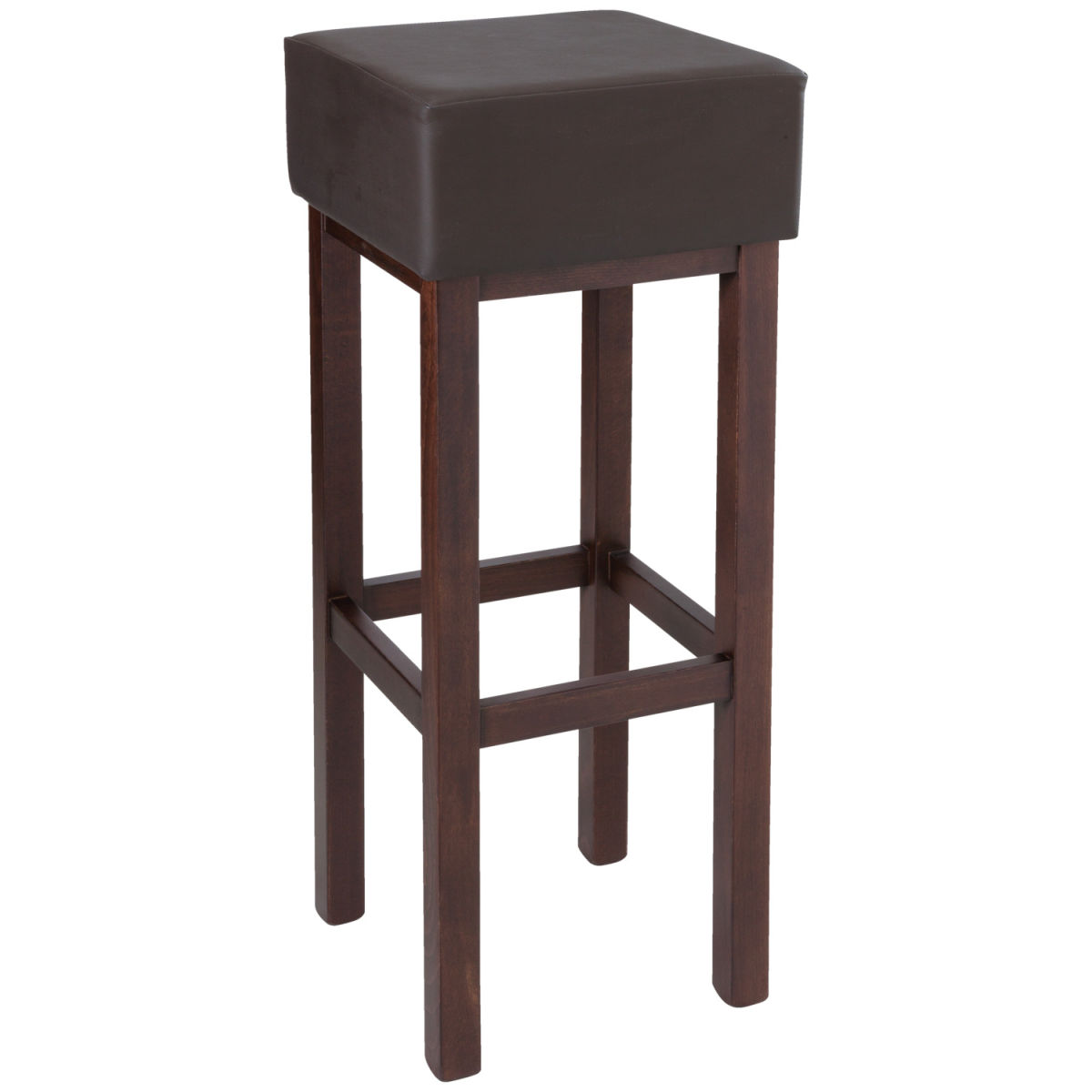 PULSIVA Barhocker Woody mit Polstersitz 35x35x83 cm (BxTxH); Sitz dunkelbraun, Gestell dunkelbraun; 2 Stück / Pack