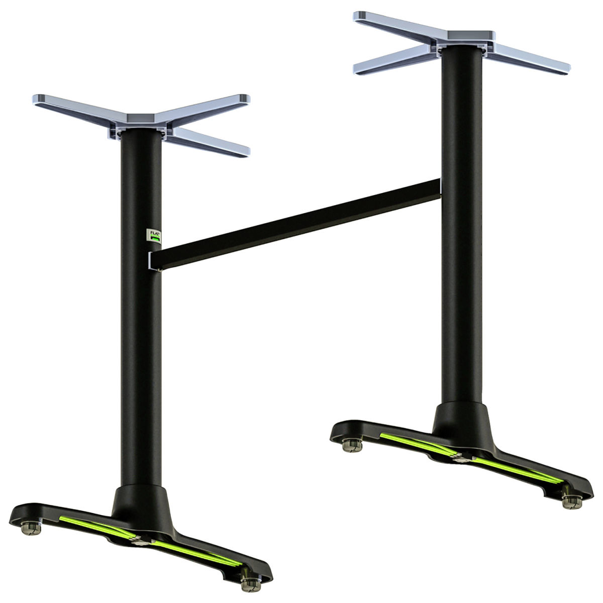 Base tavolo doppia Regulo FLAT; 56x83x72 cm (LxLxH); nero; rettangolare