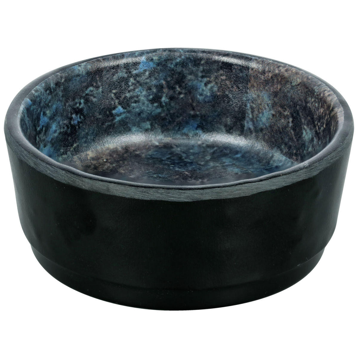 Ciotolina  Tusa rotonda VEGA; 55ml, 7.3x3 cm (ØxH); nero/blu scuro; rotonda; 6 pz. / confezione