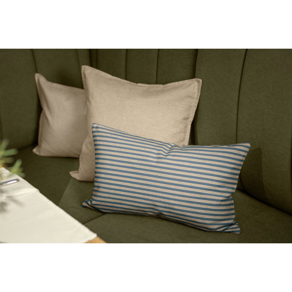 Federa per cuscino Eda a righe ERWIN M.; 30x50 cm (LxL); blu/beige