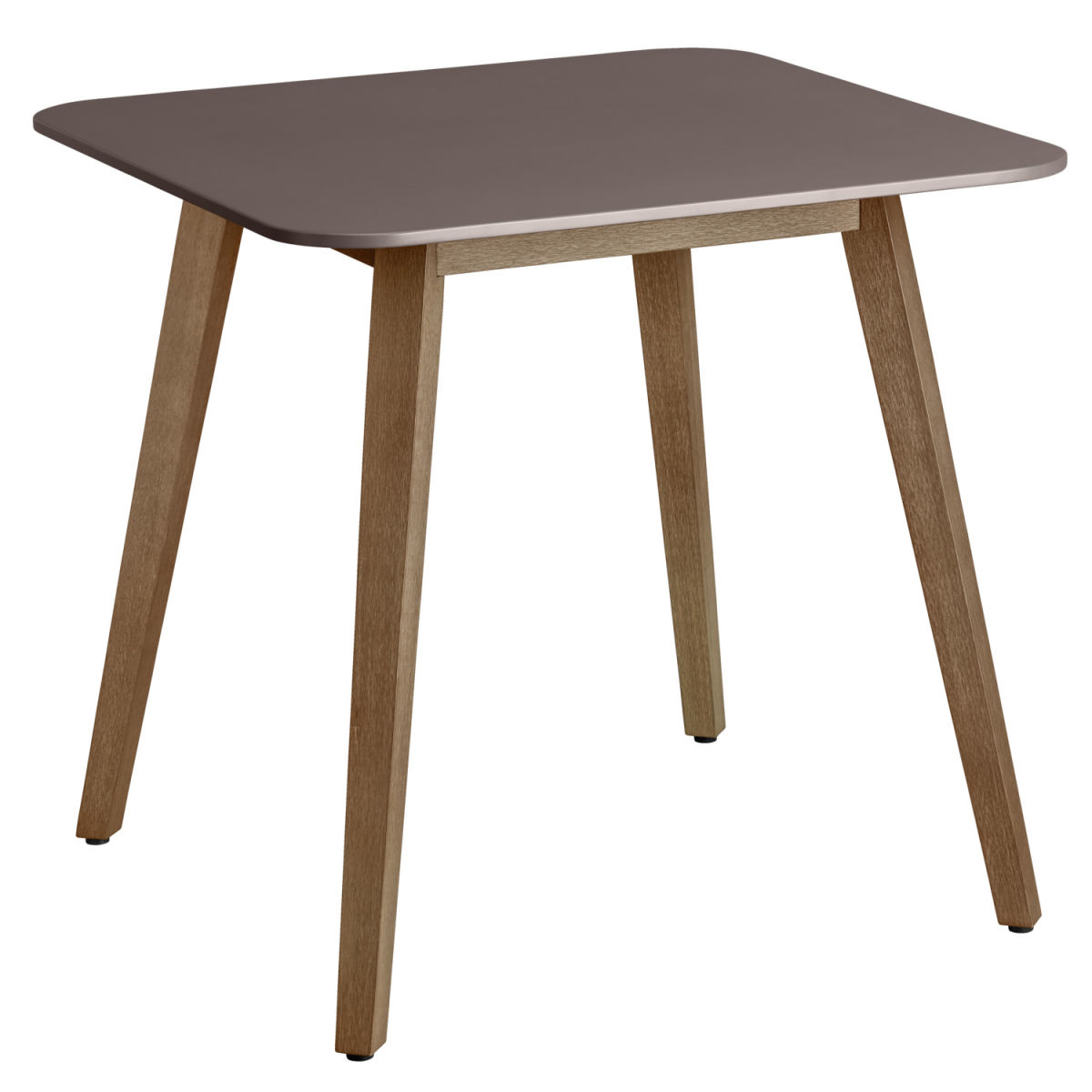 Tavolo Avola VEGA; 80x80x75 cm (LxLxH); Piano tavolo grigio chiaro, struttura marrone; rettangolare