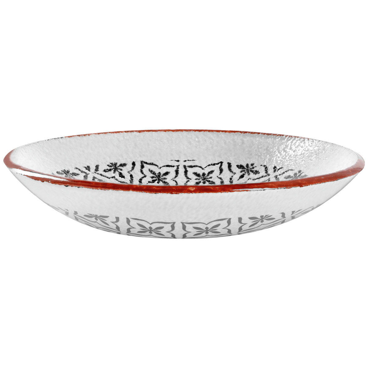 Ciotola in vetro  Edora VEGA; 2000ml, 18.5 cm (Ø); bianco/nero; 6 pz. / confezione