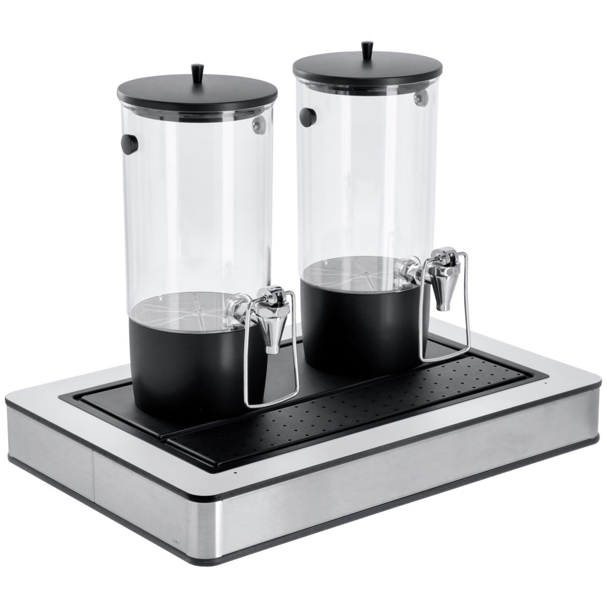 Distributore succhi Fundale bianco doppio 1/1 VEGA; Misura GN 1/1, 57x36.5x50.5 cm (LxLxH); bianco/trasparente/nero; rettangolare