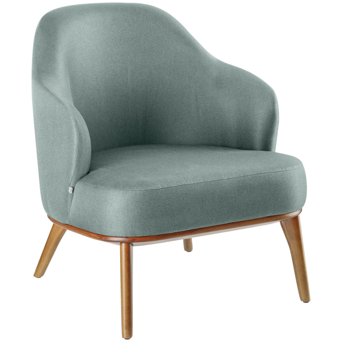 Poltrona Gustav VEGA; 70x78x79 cm (LxPxH); seduta blu chiaro, struttura marrone chiaro