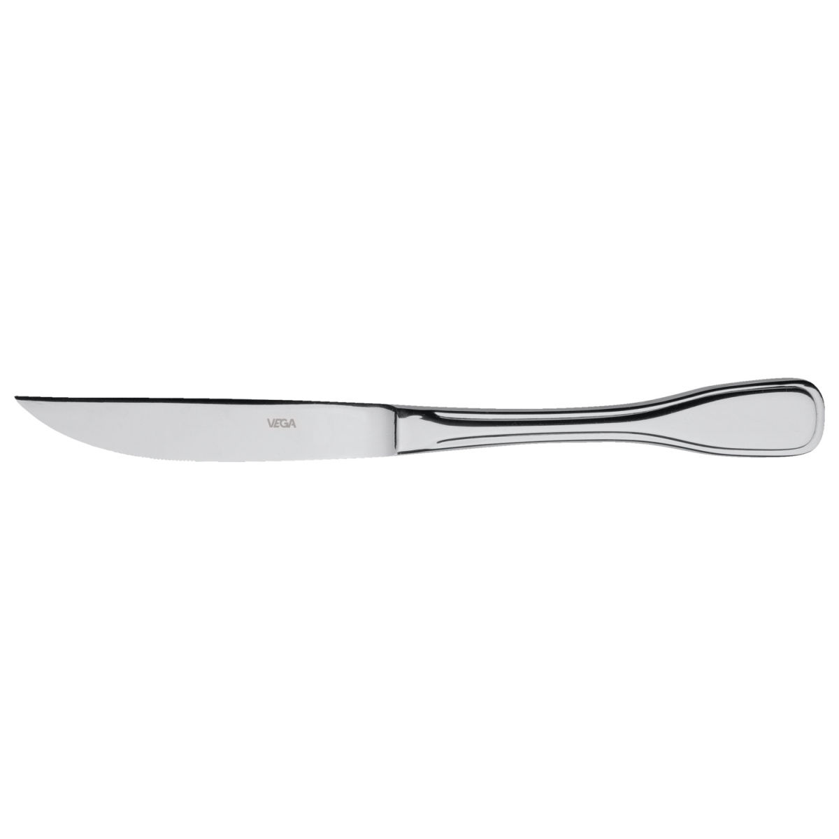VEGA Pizza-/Steakmesser Spaten 22.4 cm (L); silber, Griff silber; 12 Stück / Pack