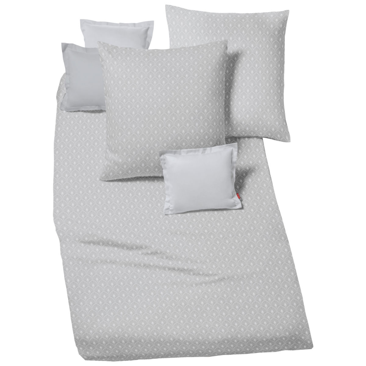 Coordinato letto Area Lotus Fleuresse; 155x220 cm (LxL), 80x80 cm (LxL); argento