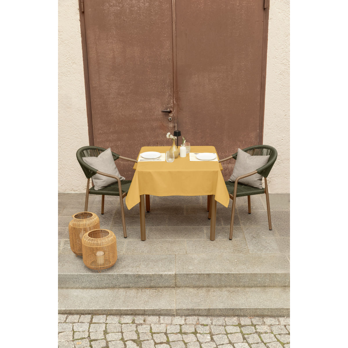 Tovaglia Lasolana ERWIN M.; 100x100 cm (LxL); giallo; quadrata