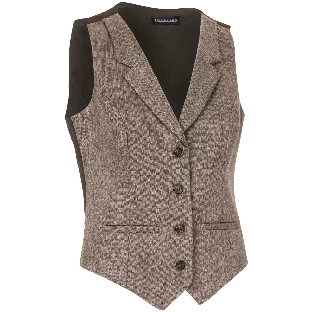 Gilet da donna Austin spina di pesce JOBELINE; Taglia 46; marrone