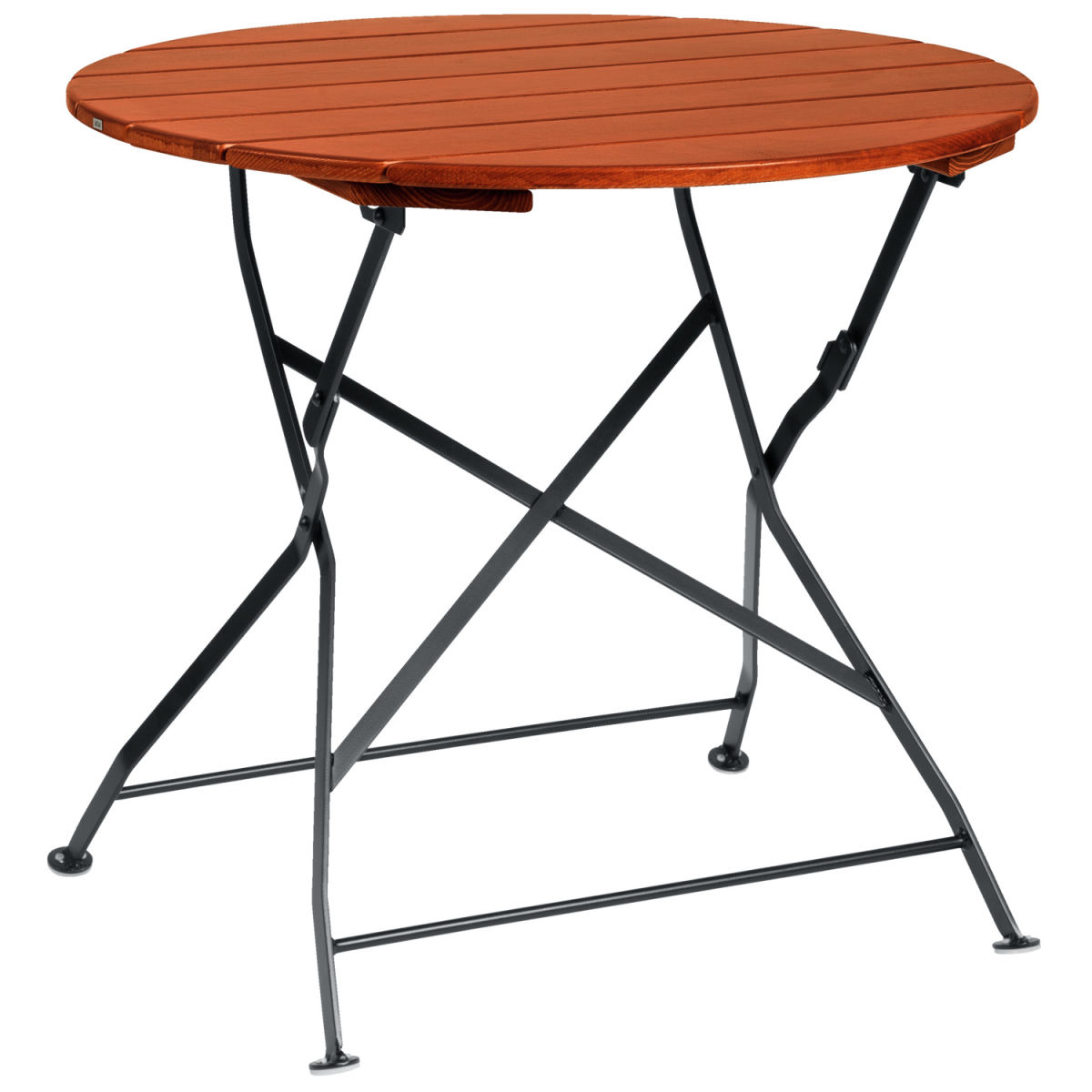 VEGA Biergartentisch Bavaria rund 74x80 cm (HxØ); Platte kastanie, Gestell schwarz; rund