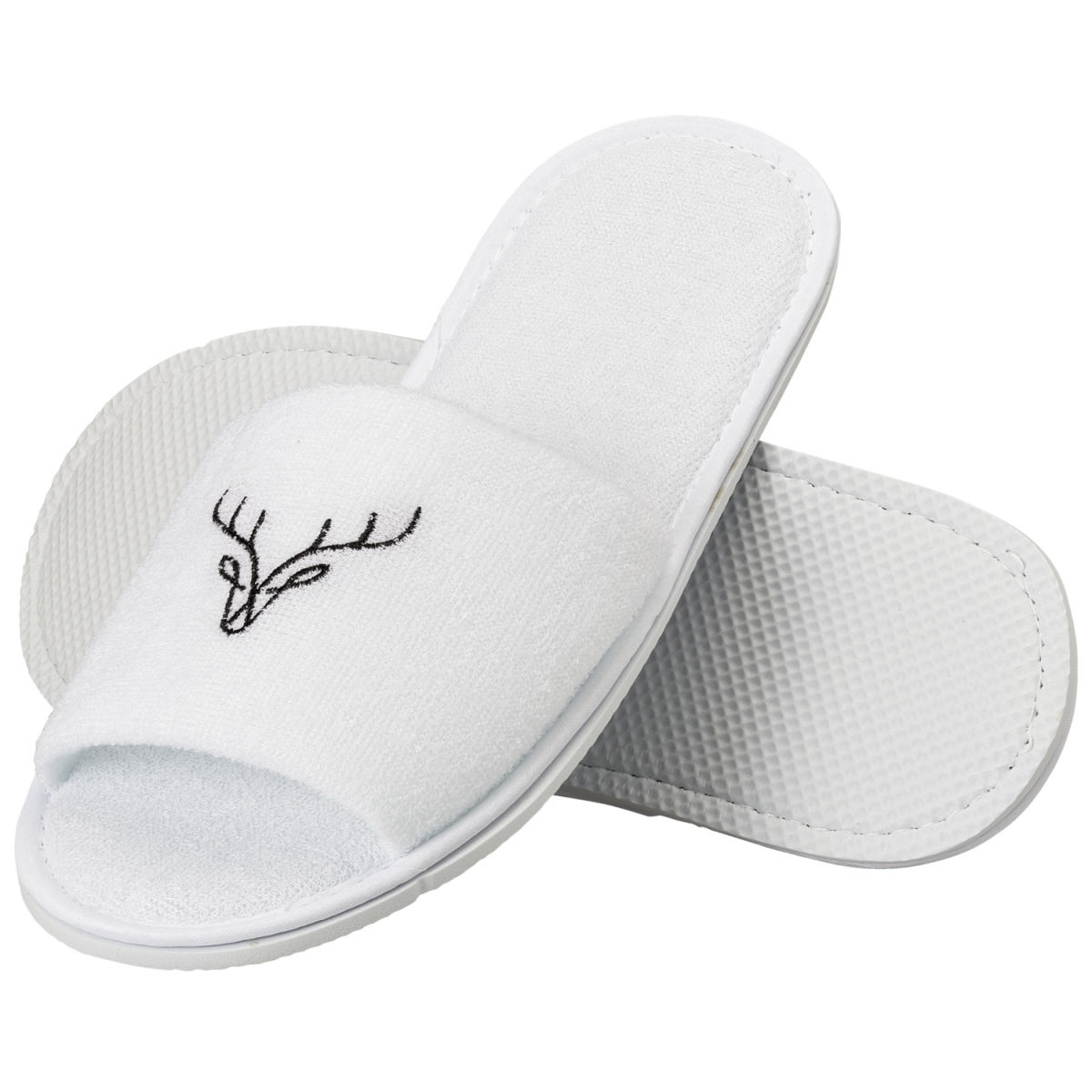 Pantofole in spugna Lance Deer aperte ERWIN M.; bianco; 10 paio / confezione