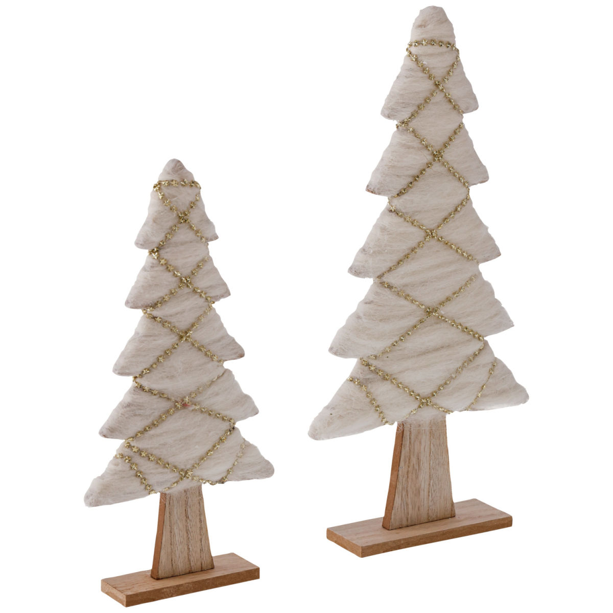 Set alberi Yasemin 2 pz. VEGA; 14.5x5x41 cm (LxPxH); bianco/marrone/oro