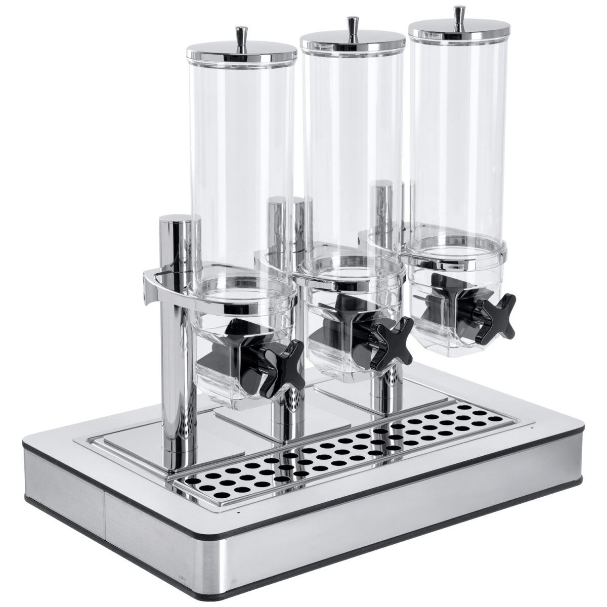 Dispenser cereali Fundale bianco doppio VEGA; Misura GN 1/1, 57x36.5x64.7 cm (LxLxH); bianco/trasparente/acciaio inox; rettangolare