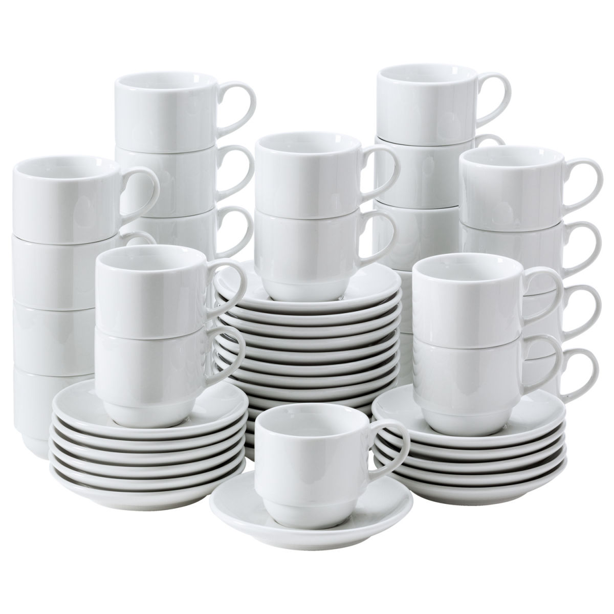 Tazze cappuccino Super-Pack PULSIVA; 200ml, 13.5 cm (Ø); bianco; 25 set / confezione