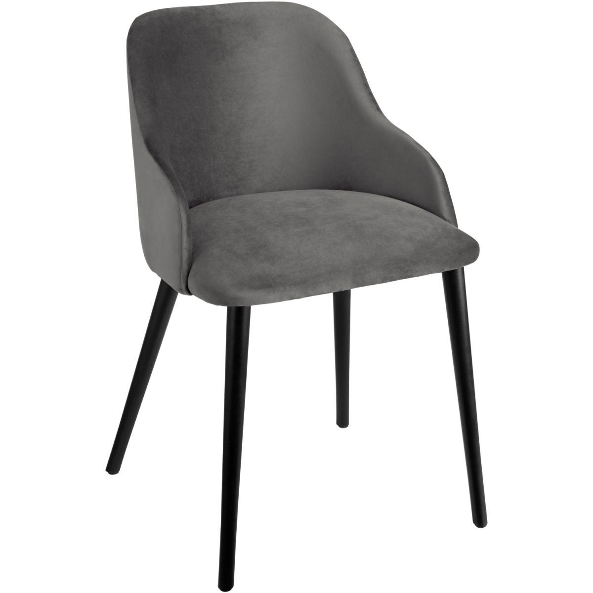 VEGA Polsterstuhl Almonda Samt 54x64x77.5 cm (BxTxH); Sitz grau, Gestell schwarz