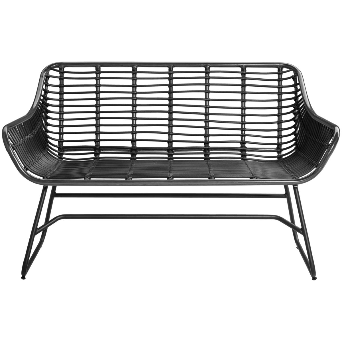 Panca 2 posti Tomeo VEGA; 134x73x82 cm (LxPxH); seduta nero, struttura nero