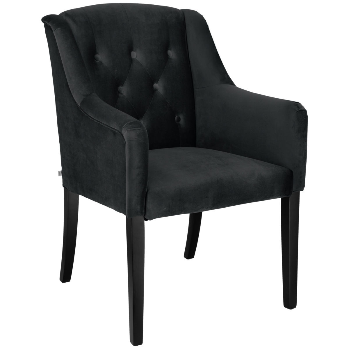 Poltroncina Teatro barocca velluto VEGA; 61x65x92.5 cm (LxPxH); seduta nero, struttura nero