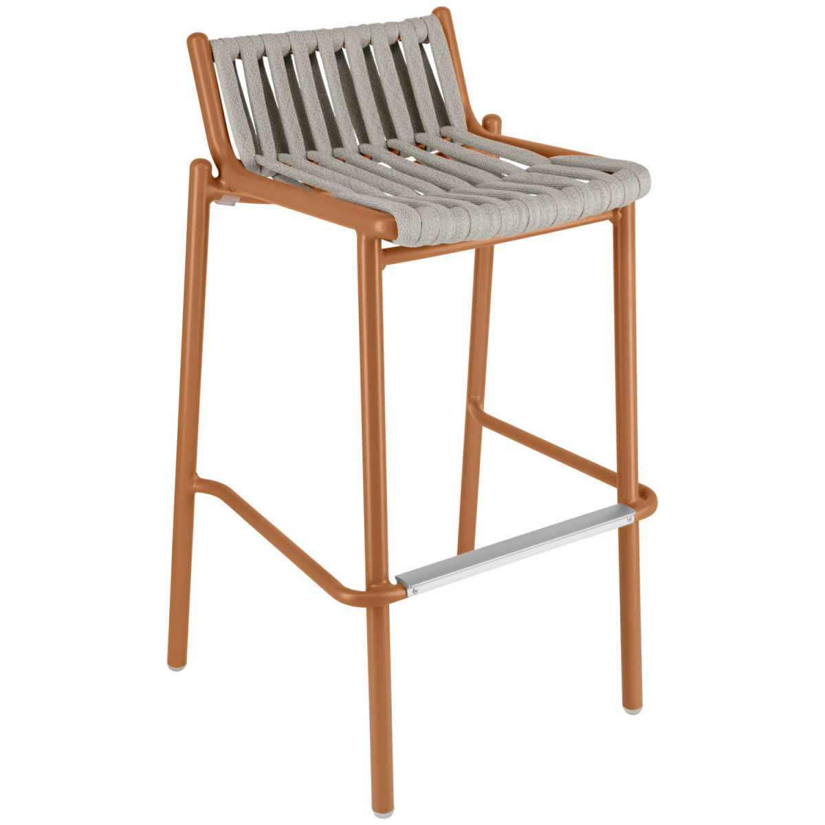 Vega Barstoel voor buiten Lumaro; 42x42x90 cm (BxDxH); zitting taupe, frame terracotta; 2 stuk / verpakking