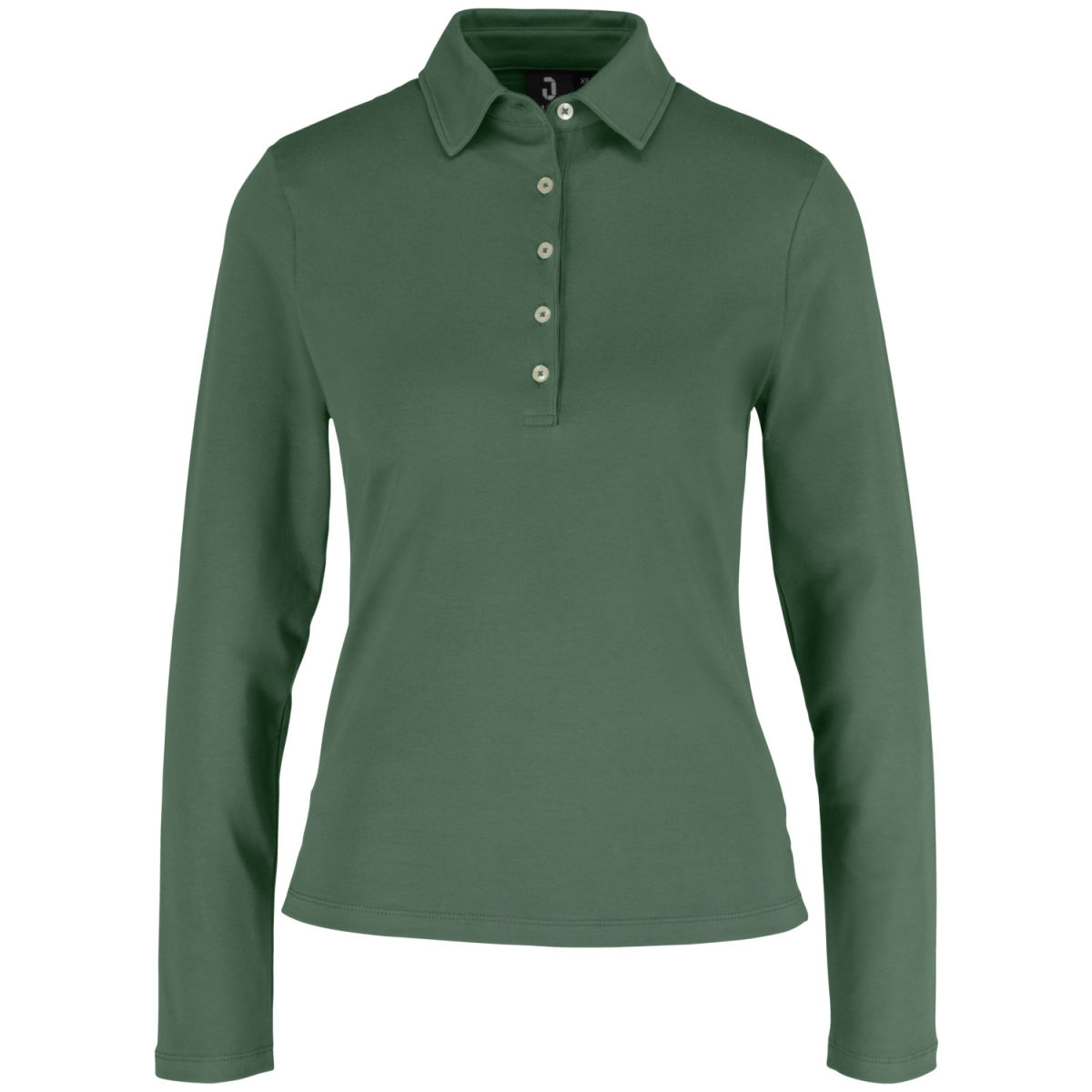 Polo da donna a maniche lunghe Malme Regular Fit JOBELINE; Taglia S; verde oliva