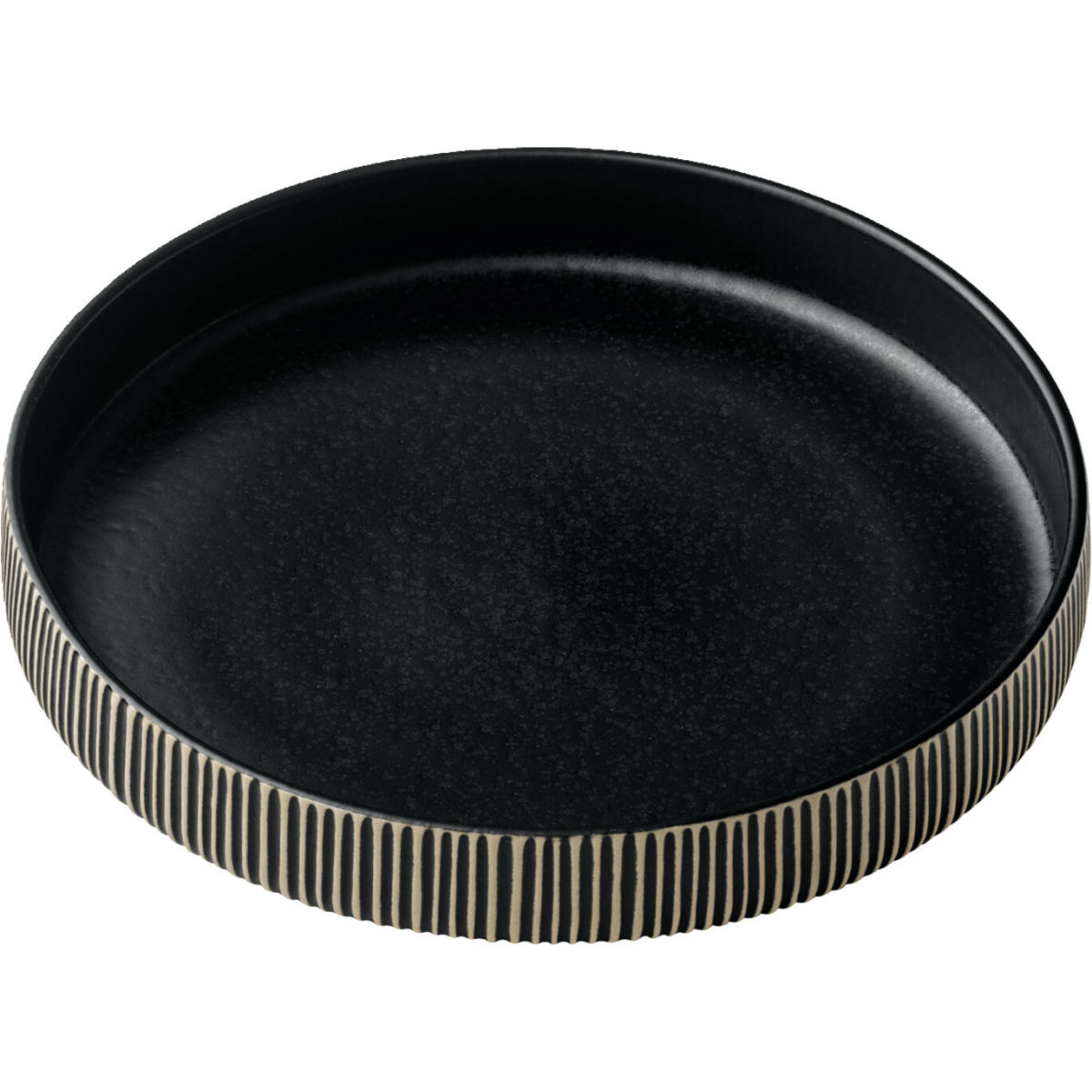 Piatto fondo Nara bordo alto e rialzato Playground; 1300ml, 24x4.2 cm (ØxH); nero/bianco; rotonda; 6 pz. / confezione