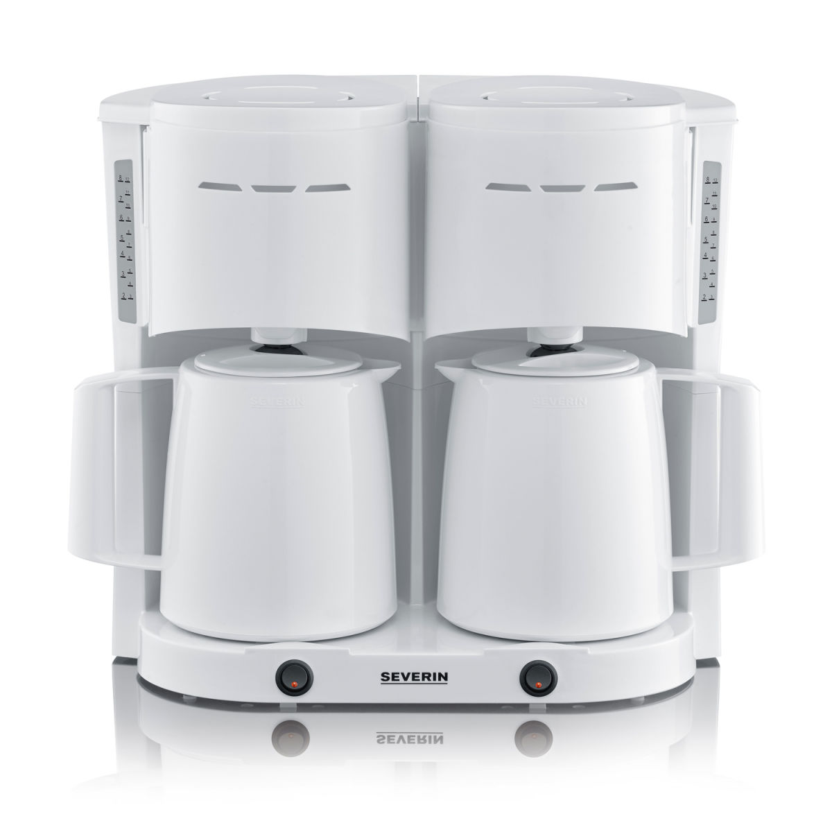 Macchina duo per caffè americano Severin; 41x44.8x31.5 cm (LxHxP); bianco