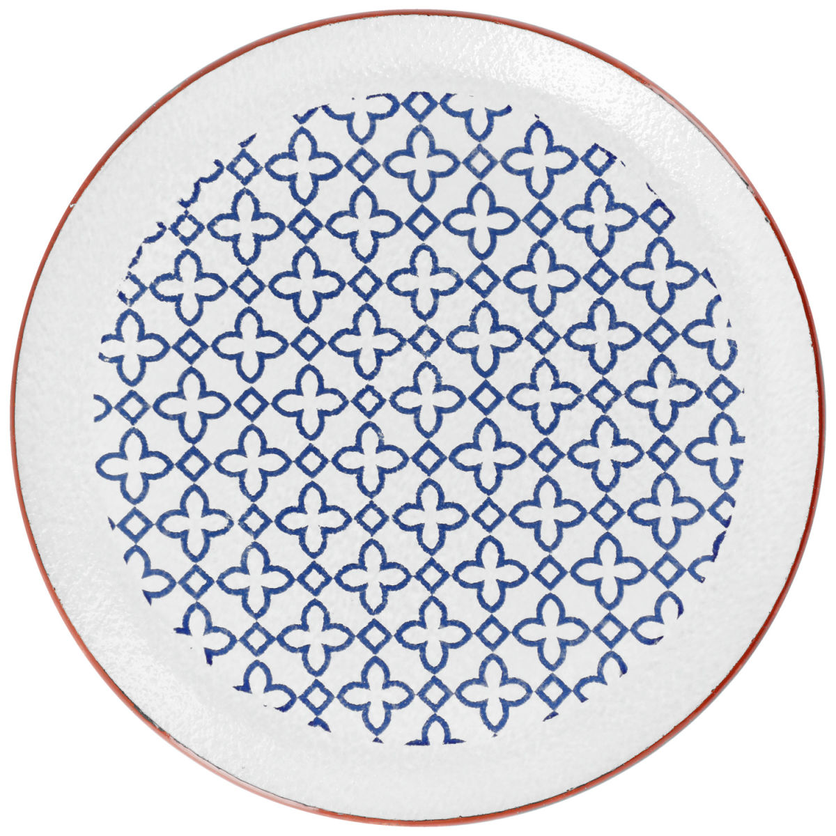 Piatto in vetro Fantin VEGA; 25 cm (Ø); bianco/blu; rotonda; 6 pz. / confezione