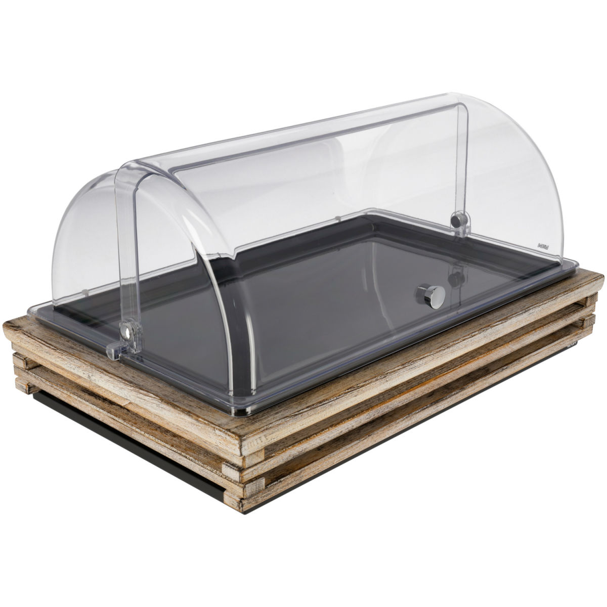 Vetrina salvafreschezza Natchez melamina nera 1/1 VEGA; Misura GN 1/1, 57.5x37x27.7 cm (LxLxH); bianco vintage/trasparente/nero; rettangolare