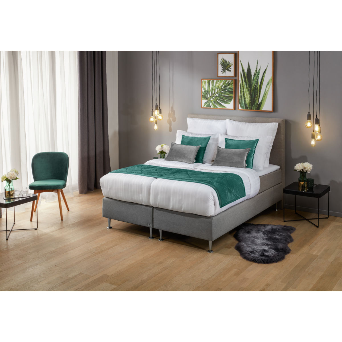 Traversa letto Samara Diamond ERWIN M.; 65x135 cm (LxL); petrolio; rettangolare