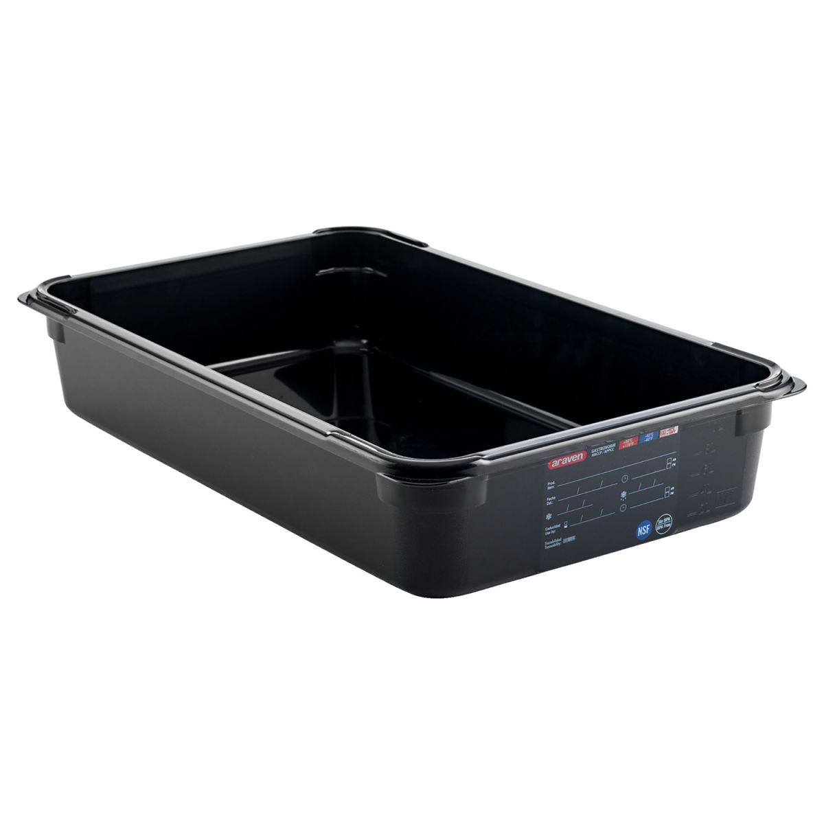 Araven Lebensmittelbehälter GN 1/1 schwarz GN 1/1, 13 l, 53x32.5x10 cm (LxBxT); schwarz