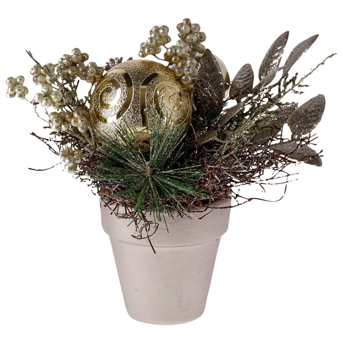 Decorazione Minu VEGA; 17x18 cm (ØxH); oro/verde/argento; 6 pz. / confezione