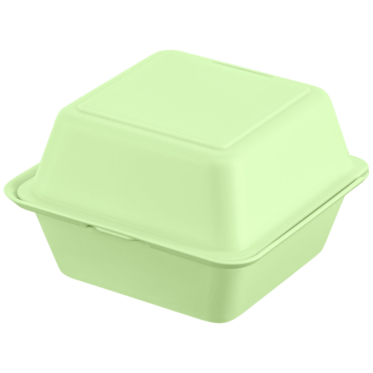 Lunch Box per Hamburger Yari elasto REuse; 700ml, 15.7x15.7x8.4 cm (LxLxH); verde; quadrata; 25 pz. / confezione