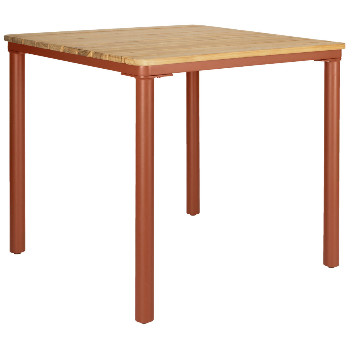 VEGA Utebord i teak Zolia kvadratiskt; 80x80x76 cm (LxBxH); Bordsskiva Brun, Ram Rostbrun; Kvadratisk