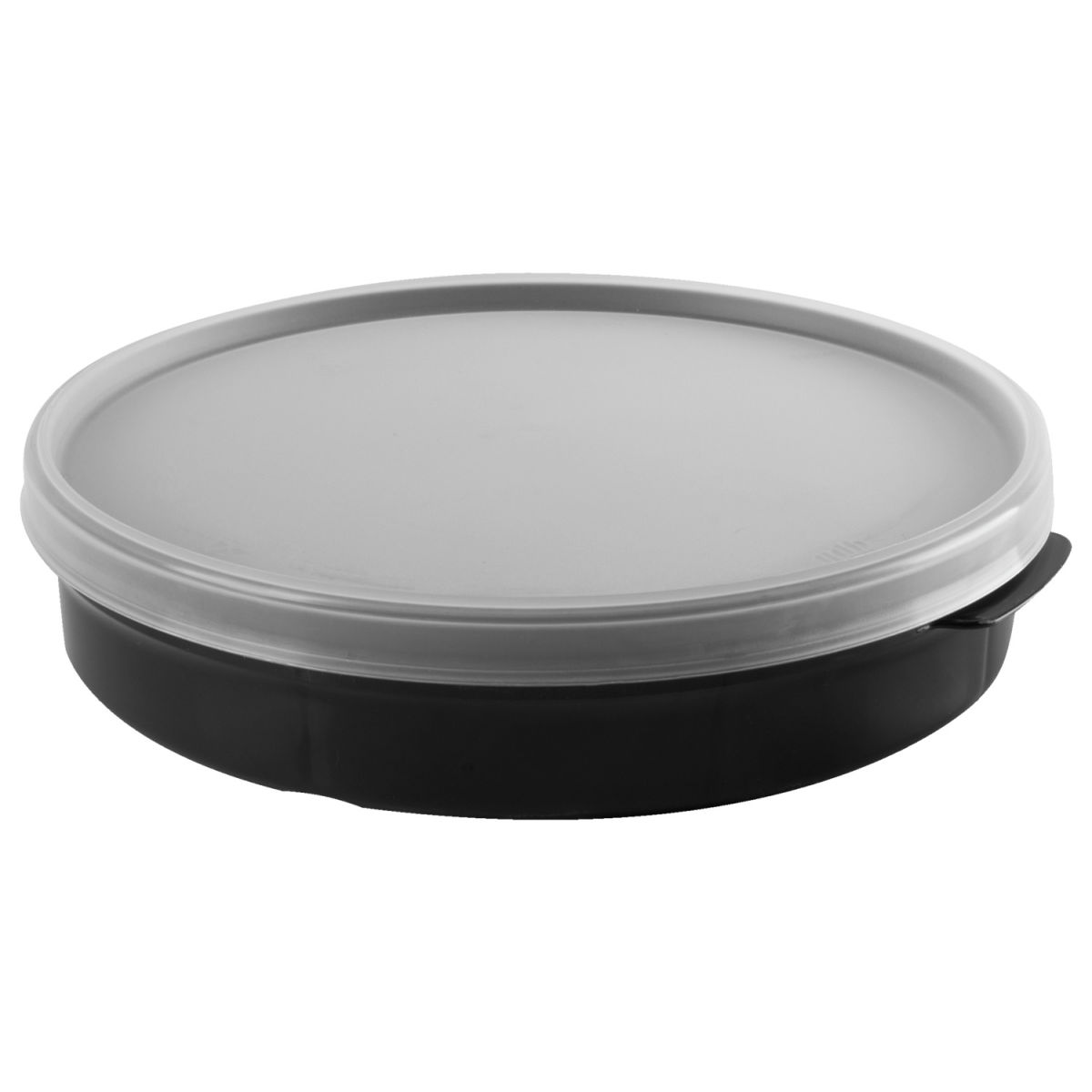 Envase multiuso reutilizable para comida Amuse Pro Dividido en 3 compartimentos Amuse Pro; 800ml, 23x4.8 cm (ØxAt); negro; redonda; 8 pz. / Paquete