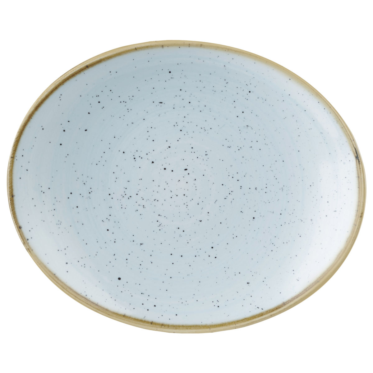 Piatto Stonecast Duck Egg ovale Coupe Churchill; 19.2x16 cm (LxL); blu chiaro/marrone; ovale; 12 pz. / confezione