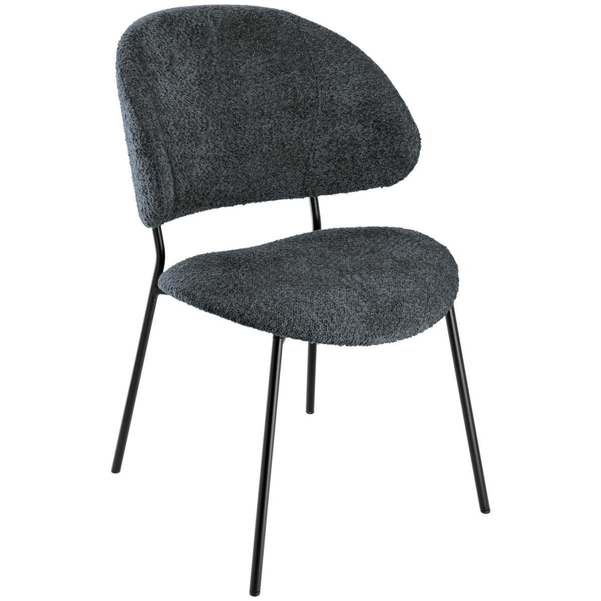 VEGA Polsterstuhl Lindo Bouclé 55x65x85 cm (BxTxH); Sitz schwarz, Gestell schwarz