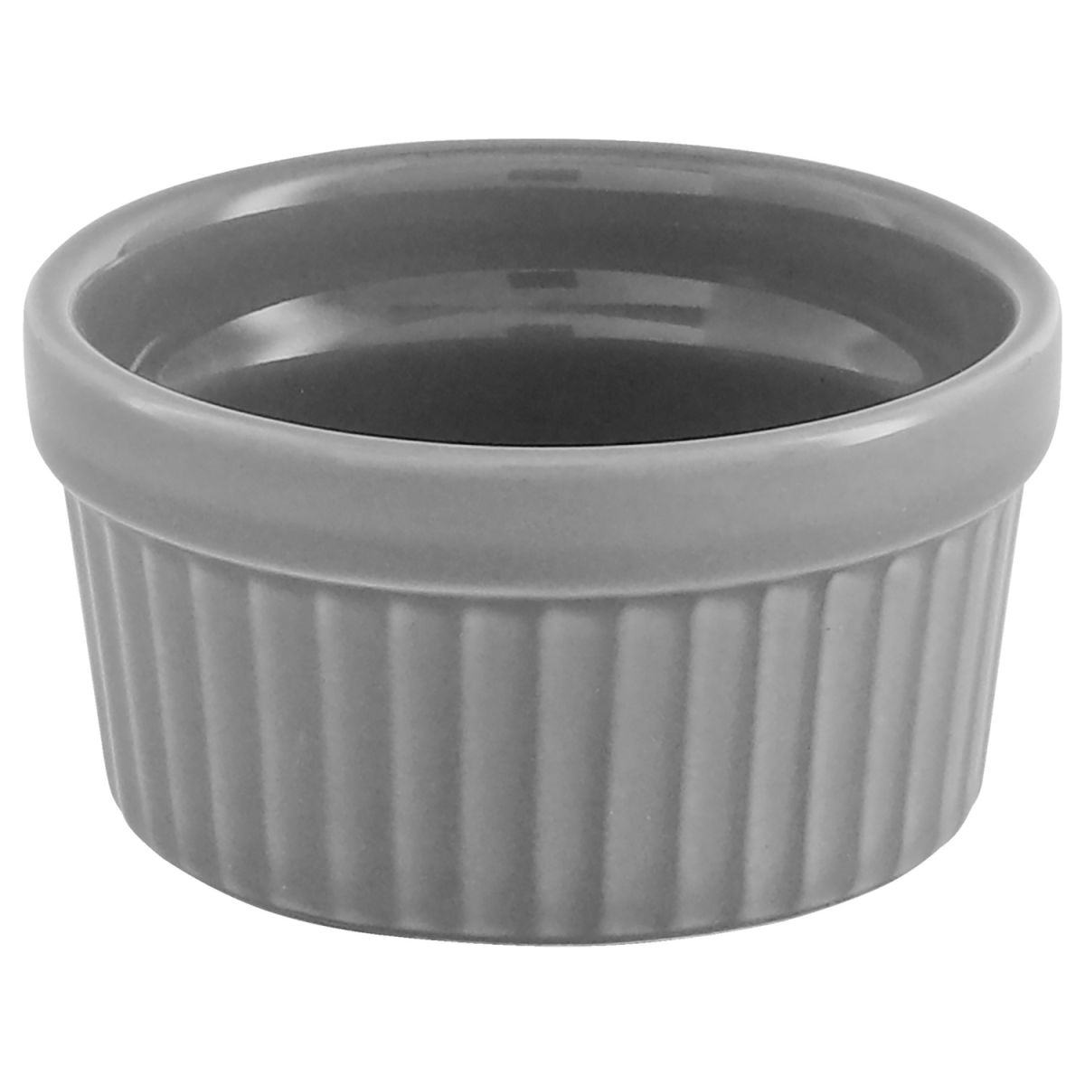 Terrina soufflé Siga VEGA; 90ml, 7x3.8 cm (ØxH); grigio chiaro; rotonda; 12 pz. / confezione