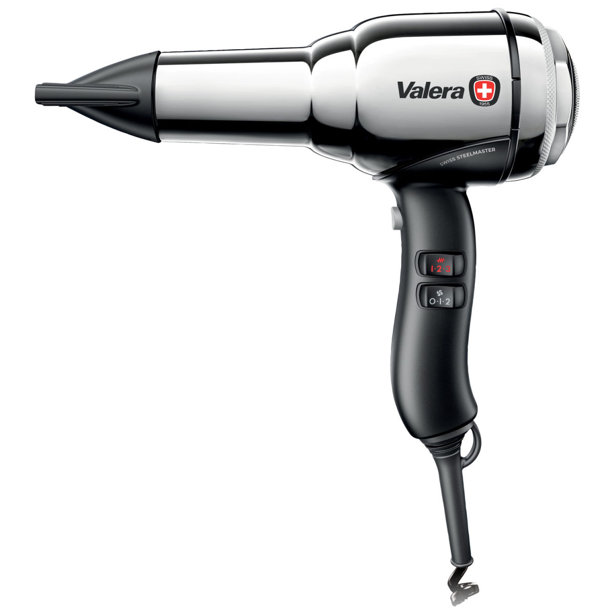 Valera Haartrockner Swiss Steel-Master 1800 Light Push Chrome 9.2x28.8x27.7 cm (BxHxT); silber