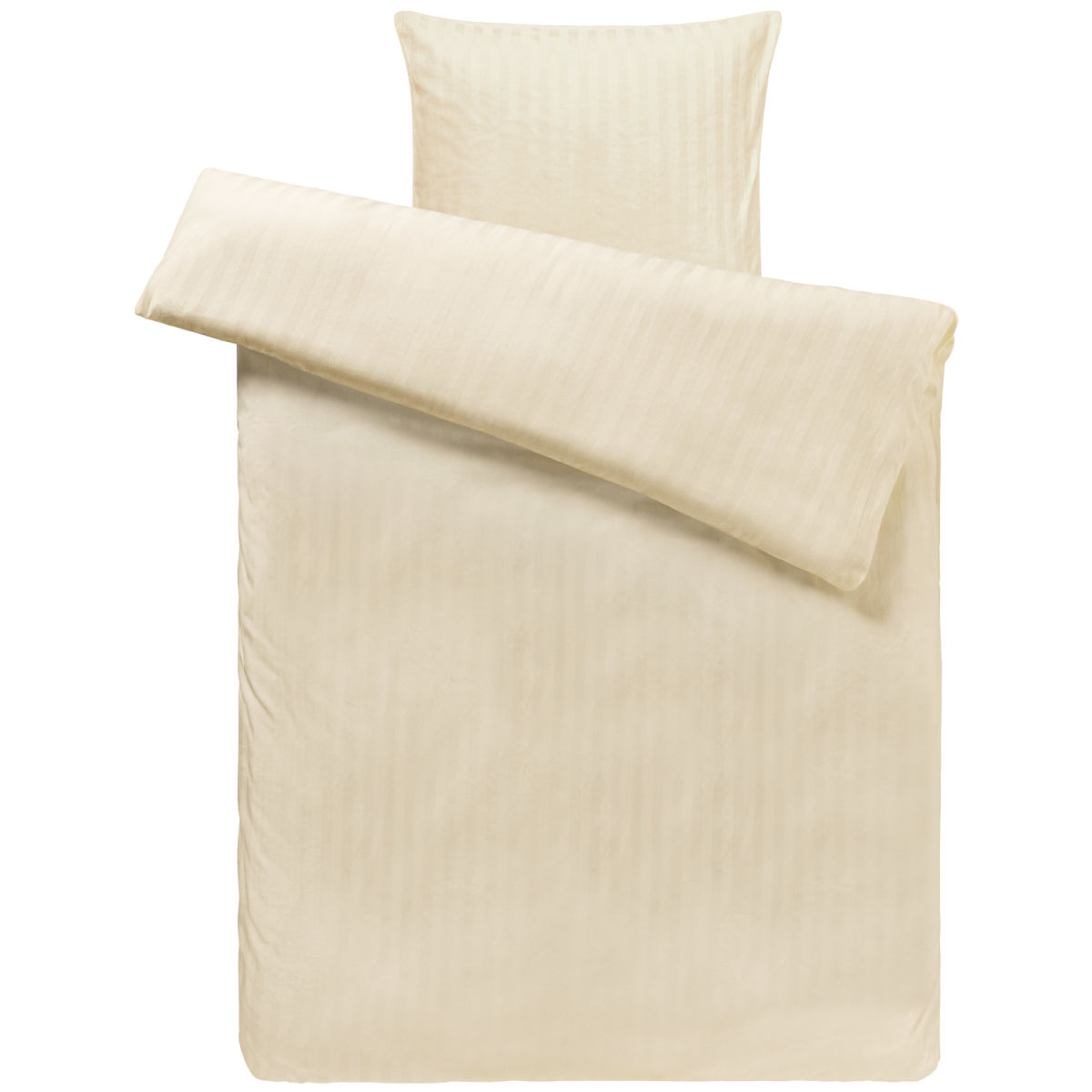 Set copripiumino e federa Satina 20 mm PULSIVA; 135x200 cm (LxL), 80x80 cm (LxL); champagne