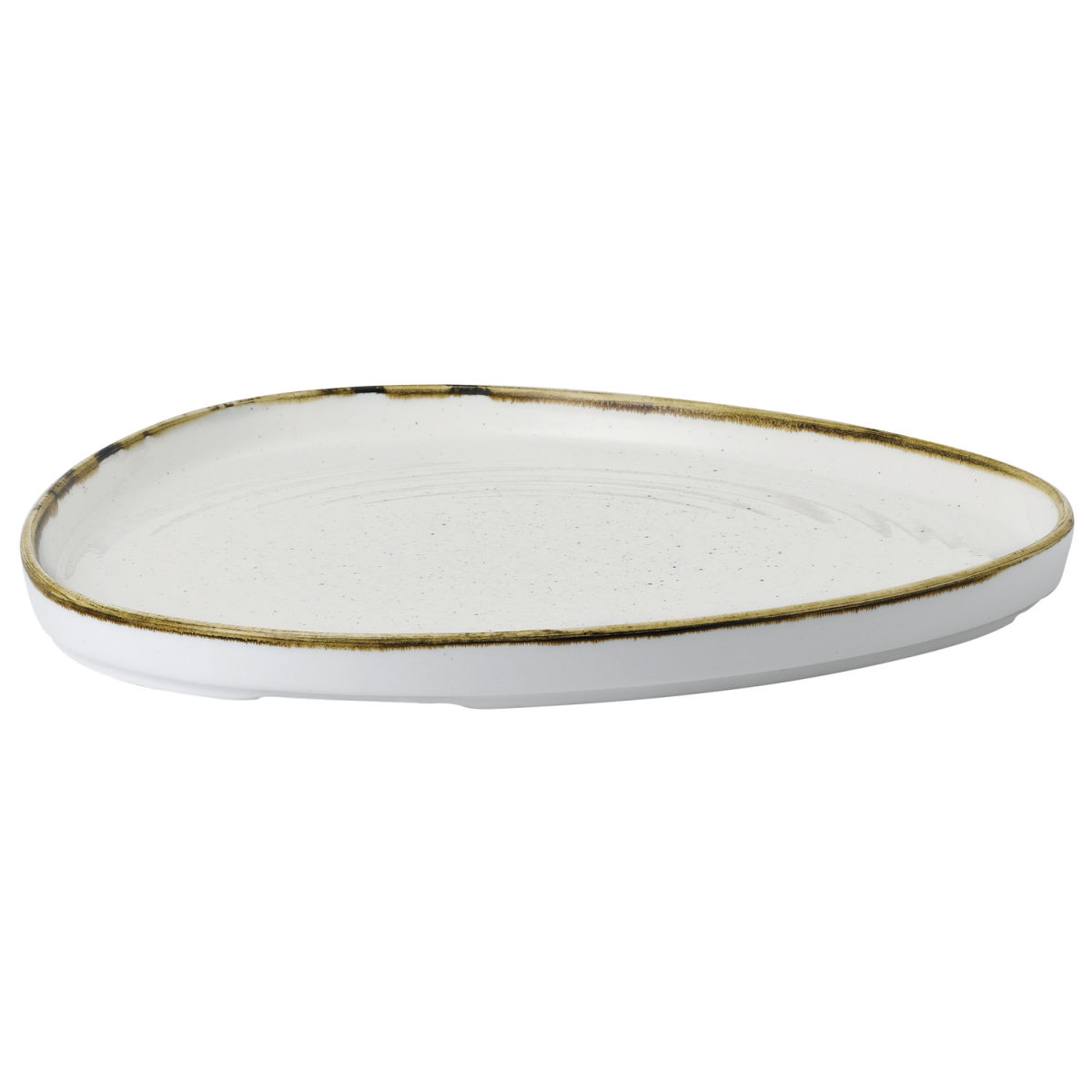 Piatto piano Stonecast Barley White triangolare con bordo rialzato Churchill; 26x2 cm (LxH); bianco/marrone; triangolare; 6 pz. / confezione